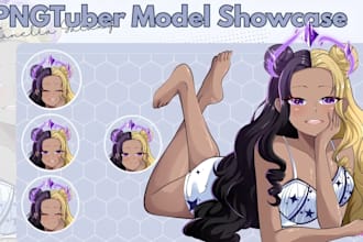 draw custom pngtuber avatar png tuber model for stream in anime or chibi style