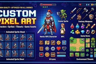 create custom pixel art characters, sprites, and game assets