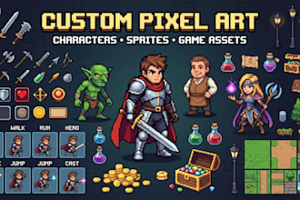 create custom pixel art characters, sprites, and game assets