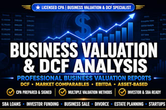 do business valuation, dcf valuation and prepare a professional business report