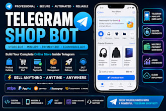 build telegram shop bot, telegram store bot, telegram mini app, payment bot
