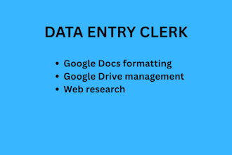 do something I am really good at data entry clerk