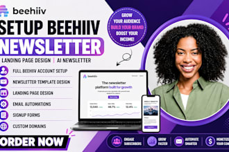 setup beehiiv newsletter, beehiiv landing page design, beehiiv ai newsletter