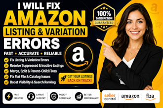 fix amazon listing issues variation errors parent child listings  catalog issue