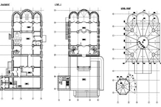 create modern church floor plans, 2d architectural layouts and 3d floor plan