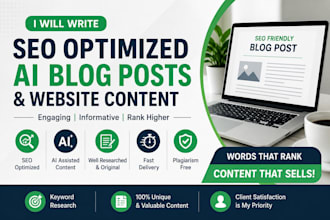 write SEO optimized ai blog posts and website content