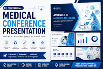 design medical conference presentation, healthcare PPT, medical slides