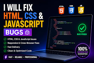 fix HTML, CSS and javascript website bugs