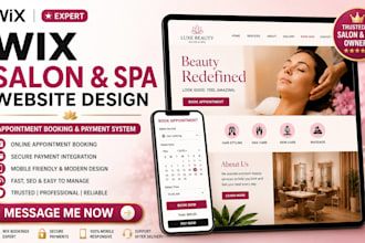 design redesign wix salon website with appointment booking and secure payments