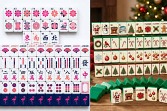 design custom mahjong tile illustration tabletop game tile chinese riichi art