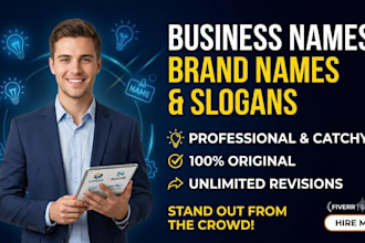 create catchy business names and memorable slogans