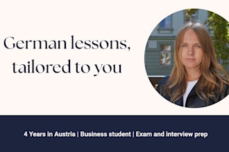 be your german tutor for conversations or work interviews