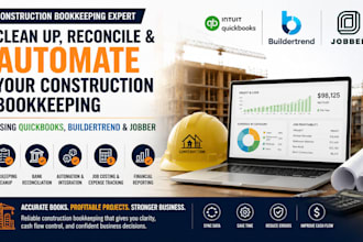 clean up and reconcile construction bookkeeping with quickbooks and buildertrend