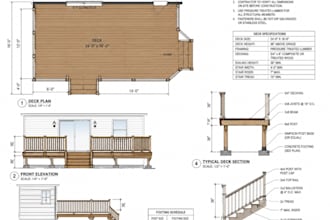 do site plan deck drawings home additions for porch, sunroom, patio, garage