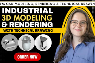 design 3d product models, dfm cad design with cad drawing and product rendering