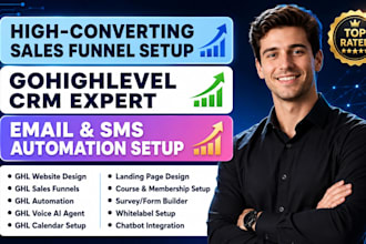 fix or setup gohighlevel crm, salesfunnel, and gohighlevel automation