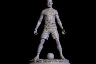 mould 3d footballer sculpt,ronaldo figurine stl,messi 3mf,cad statue,cnc,clicker