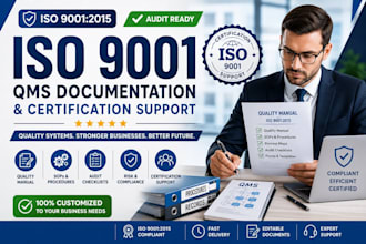 develop iso 9001 qms documents, sops, quality manual and certification support