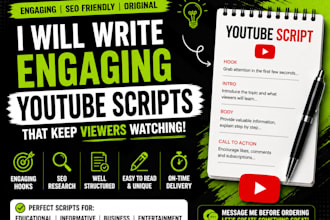 write engaging youtube scripts with SEO research