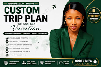 create a personalized travel itinerary and vacation trip plan for next adventure