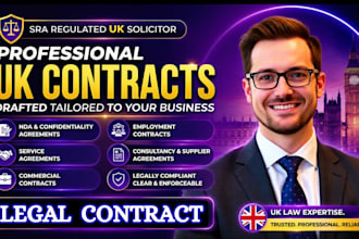 draft uk contracts, nda, service agreements, commercial  contract and employment
