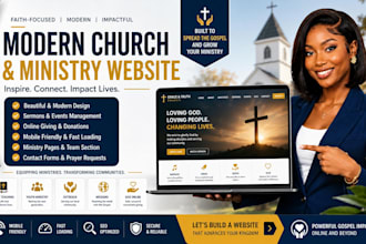 design modern church website, ministry website, christian nonprofit donation web