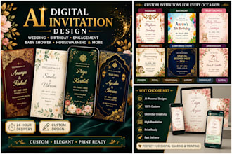create premium ai digital wedding invitation cards for any event