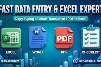 do fast data entry, excel work, copy typing and sinhala translation