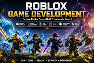 build roblox game, develop roblox game, make roblox scripts and systems