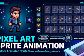 create smooth animated pixel art sprites and sprite sheets for games