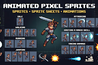 create smooth animated pixel art sprites and sprite sheets for games
