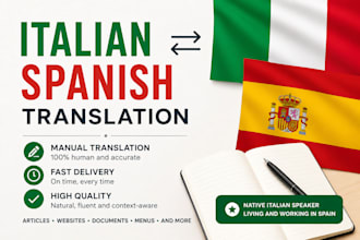 translate italian to spanish and spanish to italian manually