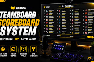 create whatnot card break scoreboard system