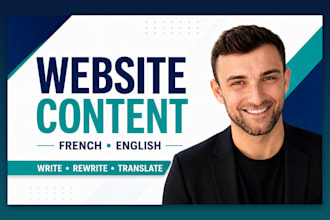 write engaging website content in english or french