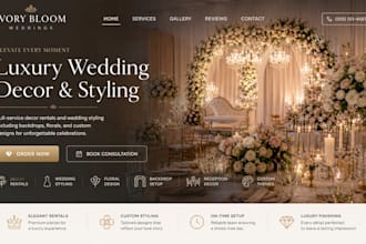design wix wedding decor rental website luxury wedding wedding styling website