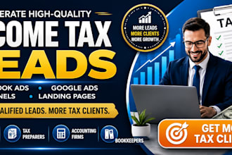 income tax leads logo tax preparation finance bookkeeping lead income tax leads