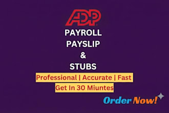 create payroll, paycheck, payslips for you