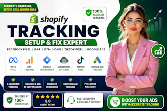 set up shopify facebook pixel, meta capi, ga4 and google ads tracking