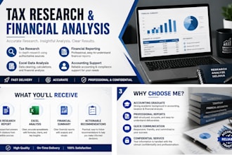 do tax researching ,data analysis and financial reporting