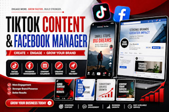 create tiktok content and manage your facebook business page