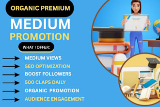 deliver viral medium article promotion for massive reach, engagements, follower