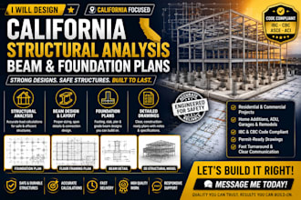 design california structural analysis beam and foundation plans