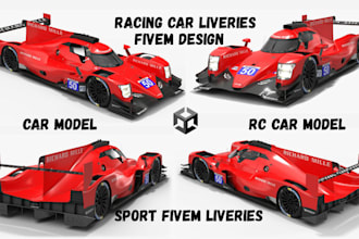 design custom fivem car livery, race car wrap, police, ems, racing vehicle skins