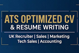 rewrite ats optimized UK CV, sales marketing resume accounting and tech sales CV