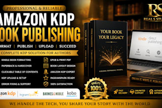 format, publish and upload your amazon KDP kindle book, ebook professionally