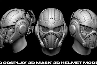3d cosplay model, 3d mask model, 3d helmet model, 3d halloween, 3d armor model