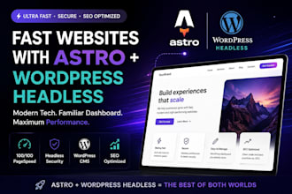 develop a business custom website with astro and headless wordpress