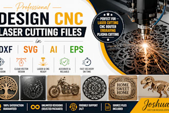 design cnc laser cutting files in dxf svg ai eps format