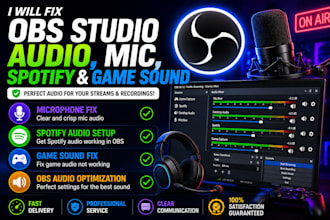 fix obs studio audio, mic, spotify and game sound
