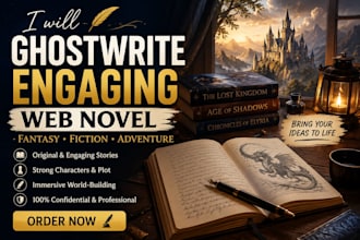 ghostwrite an engaging web novel fantasy novel or fiction book